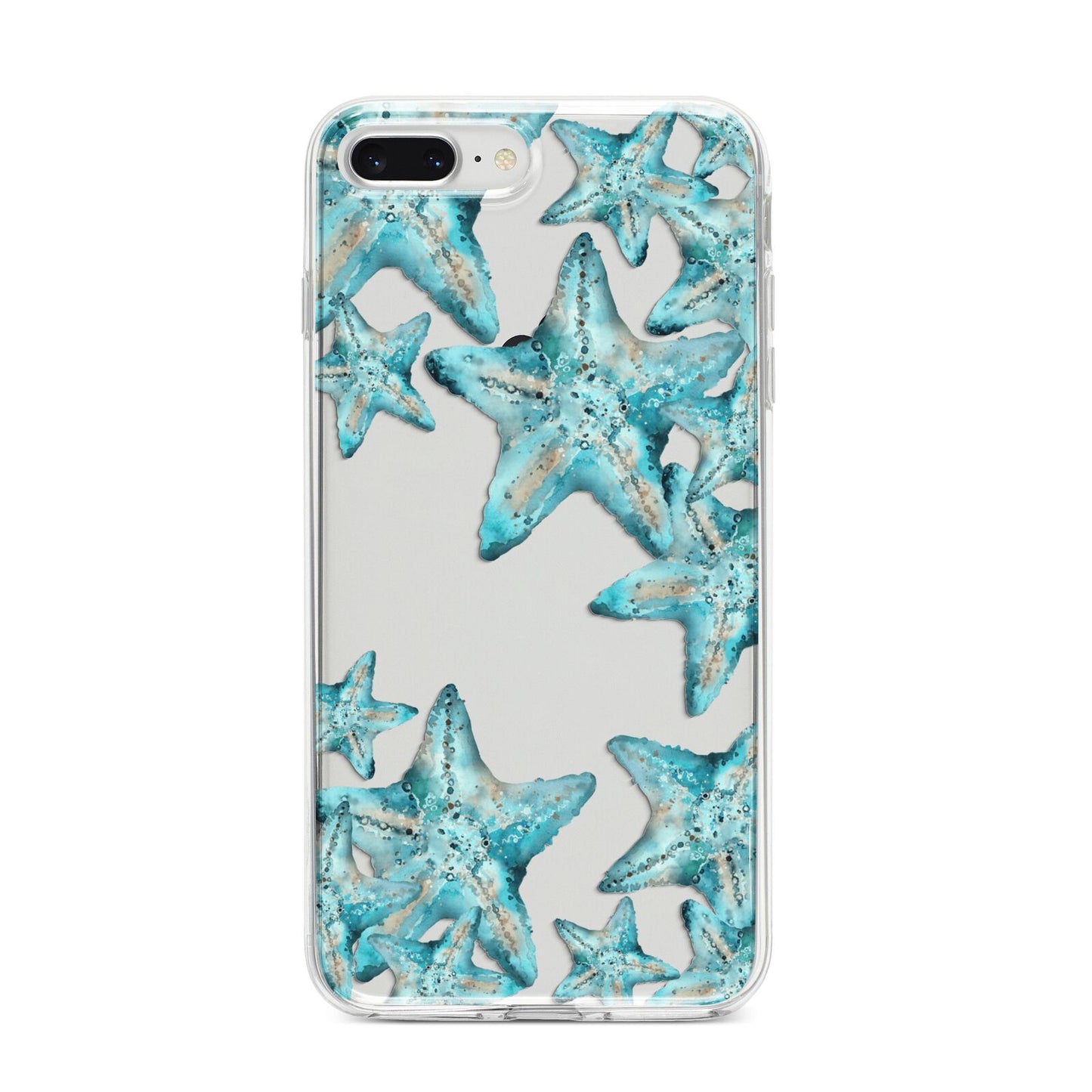 Starfish iPhone 8 Plus Bumper Case on Silver iPhone