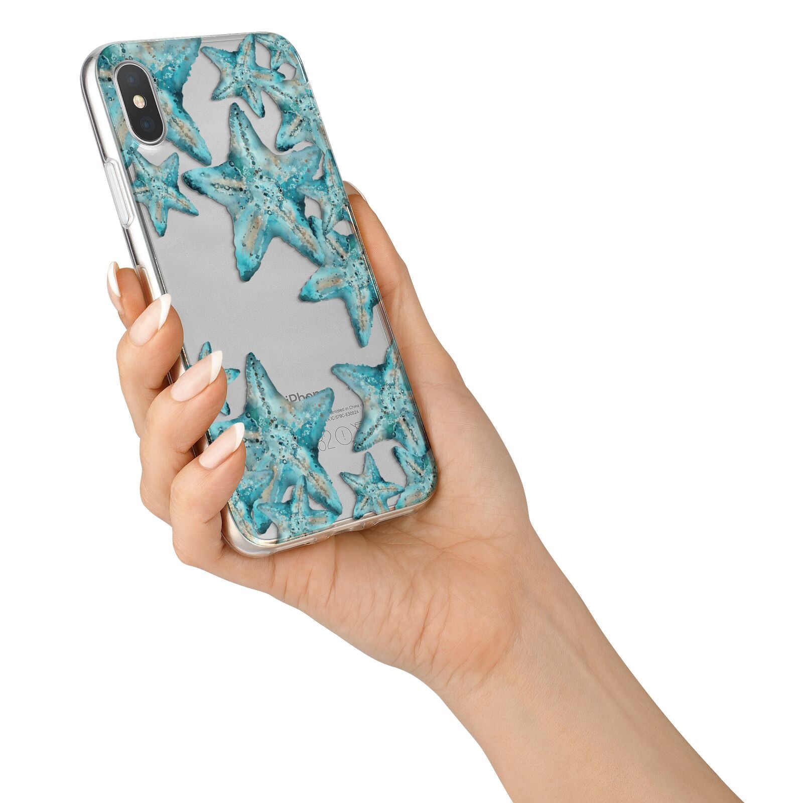 Starfish iPhone X Bumper Case on Silver iPhone Alternative Image 2