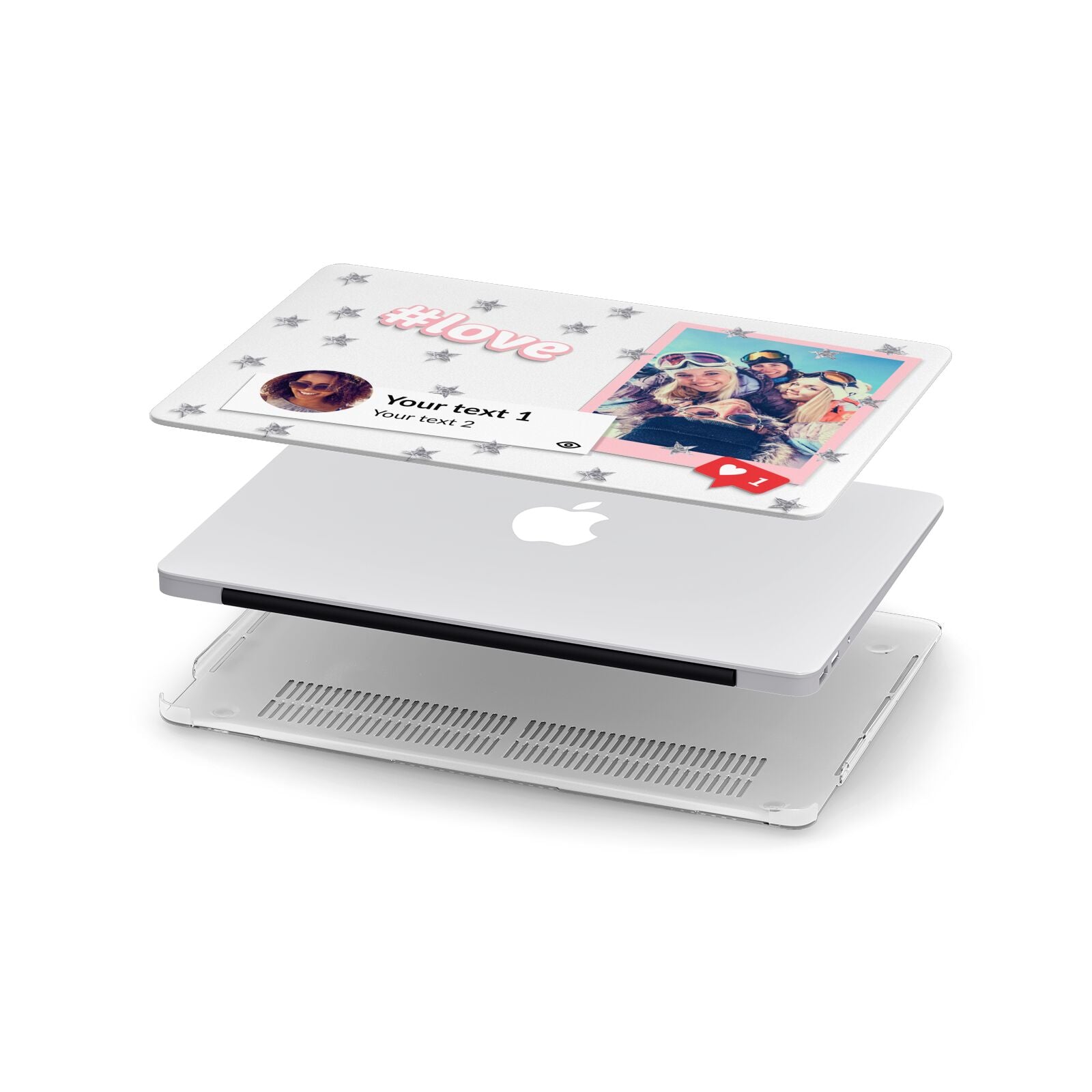 Starry Social Media Photo Montage Upload with Text Apple MacBook Case in Detail