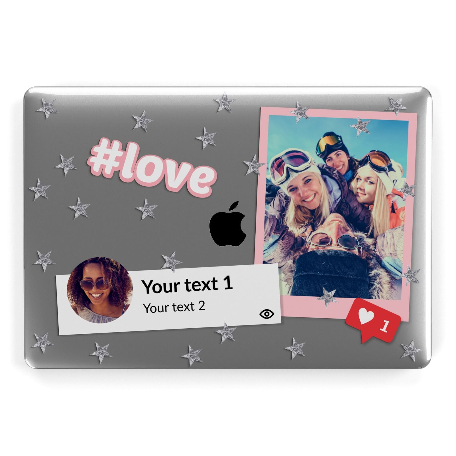 Starry Social Media Photo Montage Upload with Text Apple MacBook Case