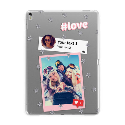 Starry Social Media Photo Montage Upload with Text Apple iPad Silver Case