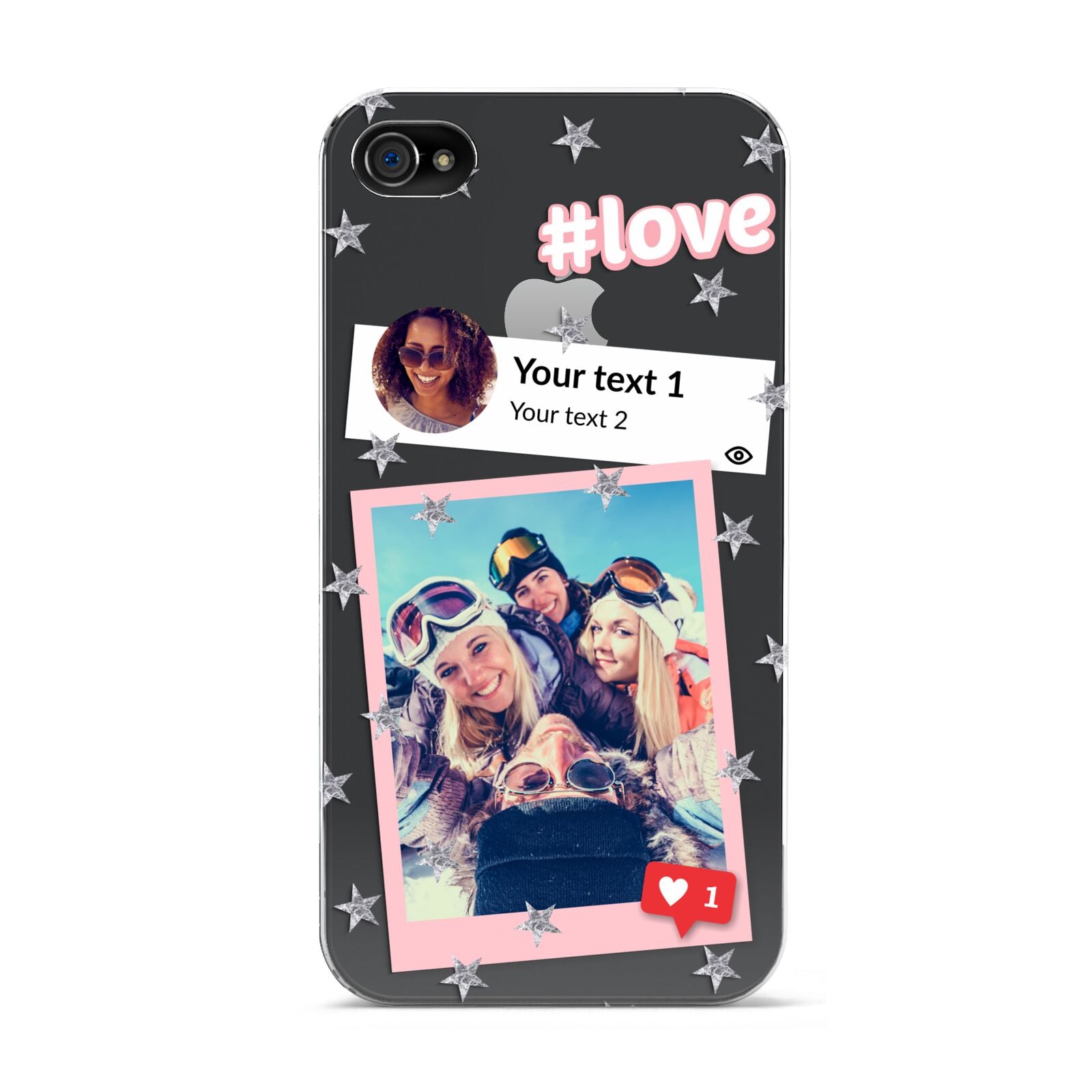 Starry Social Media Photo Montage Upload with Text Apple iPhone 4s Case
