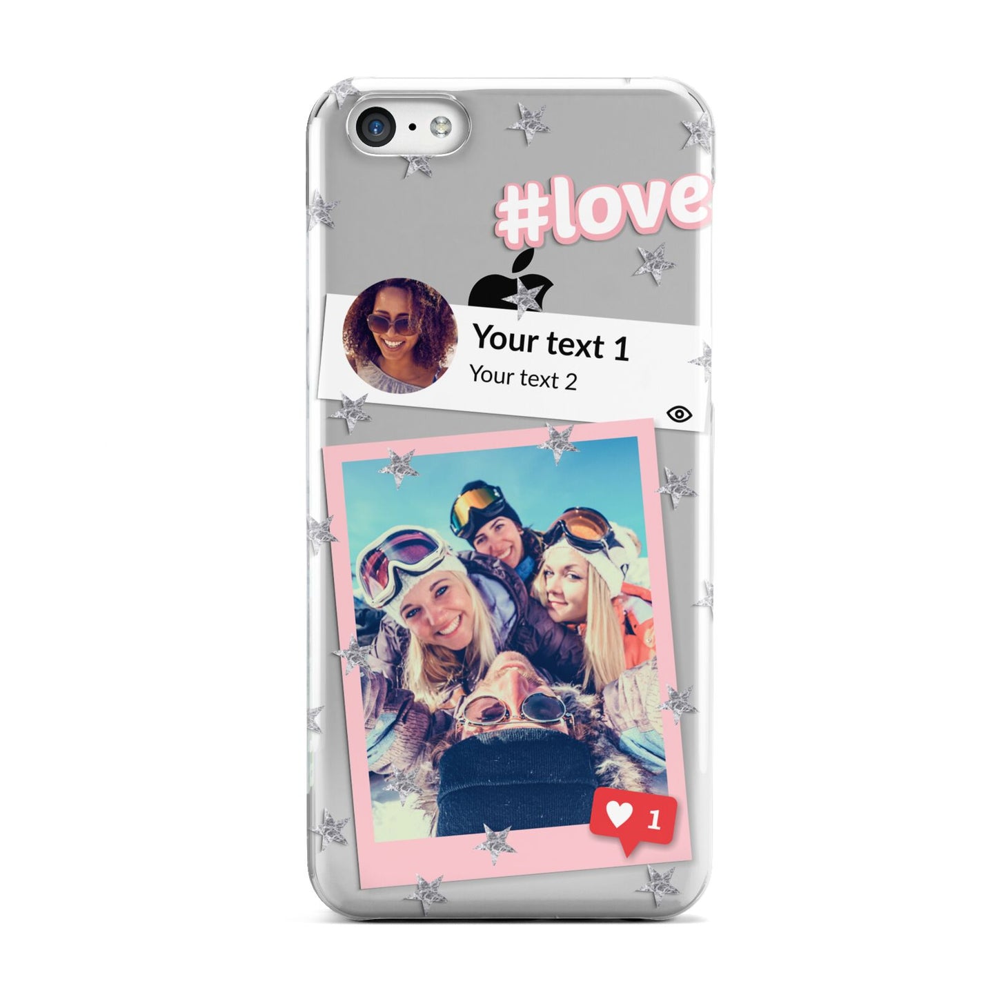 Starry Social Media Photo Montage Upload with Text Apple iPhone 5c Case