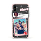Starry Social Media Photo Montage Upload with Text Apple iPhone Xs Impact Case Pink Edge on Black Phone