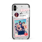 Starry Social Media Photo Montage Upload with Text Apple iPhone Xs Max Impact Case Black Edge on Silver Phone