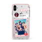 Starry Social Media Photo Montage Upload with Text Apple iPhone Xs Max Impact Case Pink Edge on Silver Phone