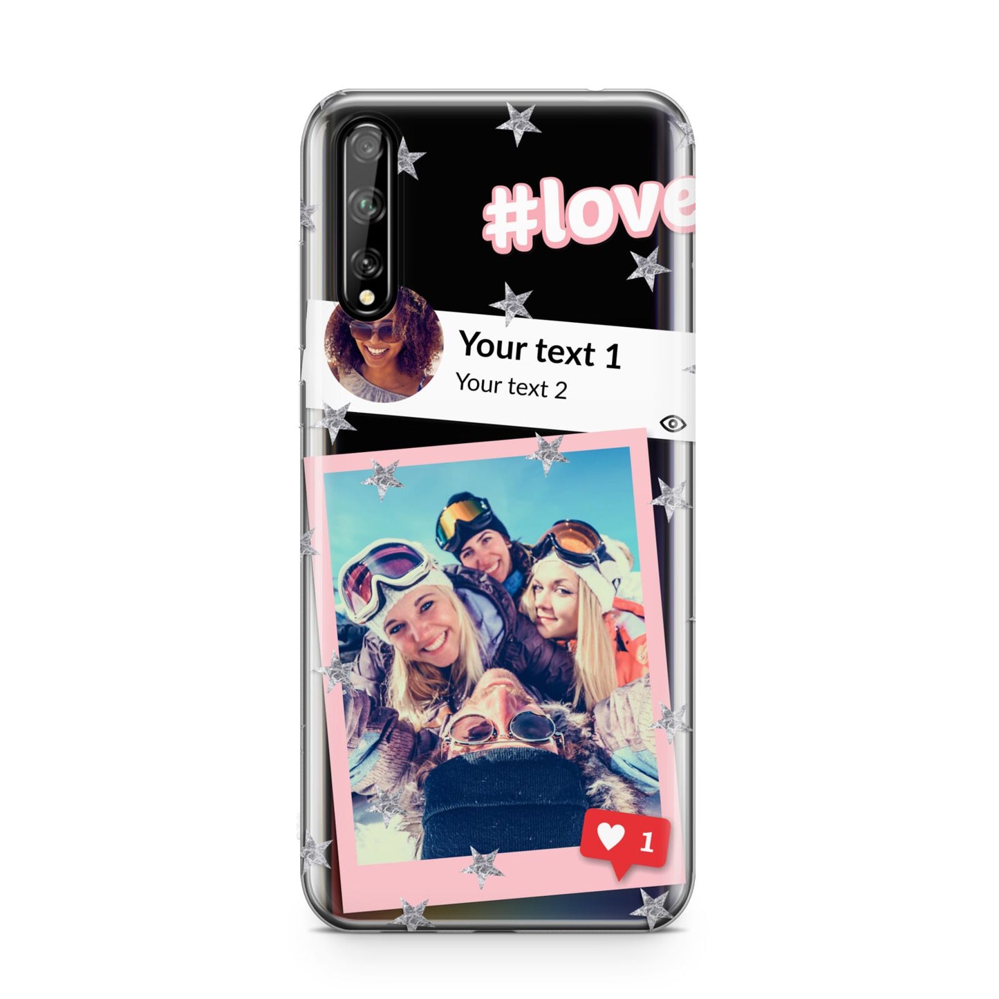 Starry Social Media Photo Montage Upload with Text Huawei Enjoy 10s Phone Case
