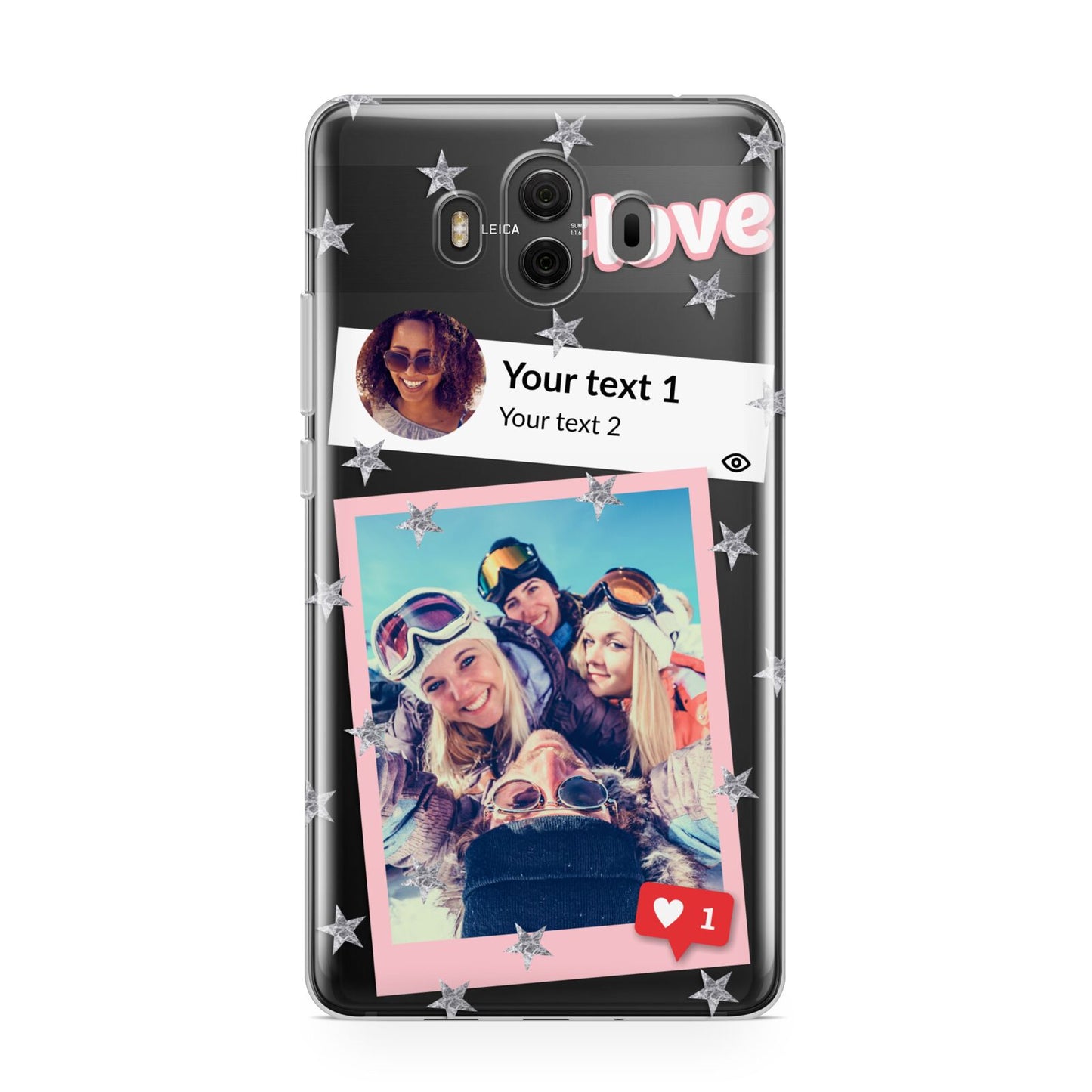 Starry Social Media Photo Montage Upload with Text Huawei Mate 10 Protective Phone Case