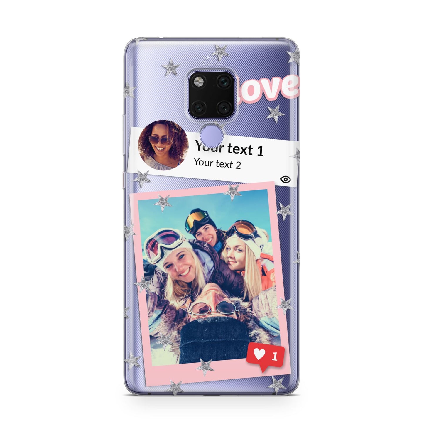 Starry Social Media Photo Montage Upload with Text Huawei Mate 20X Phone Case