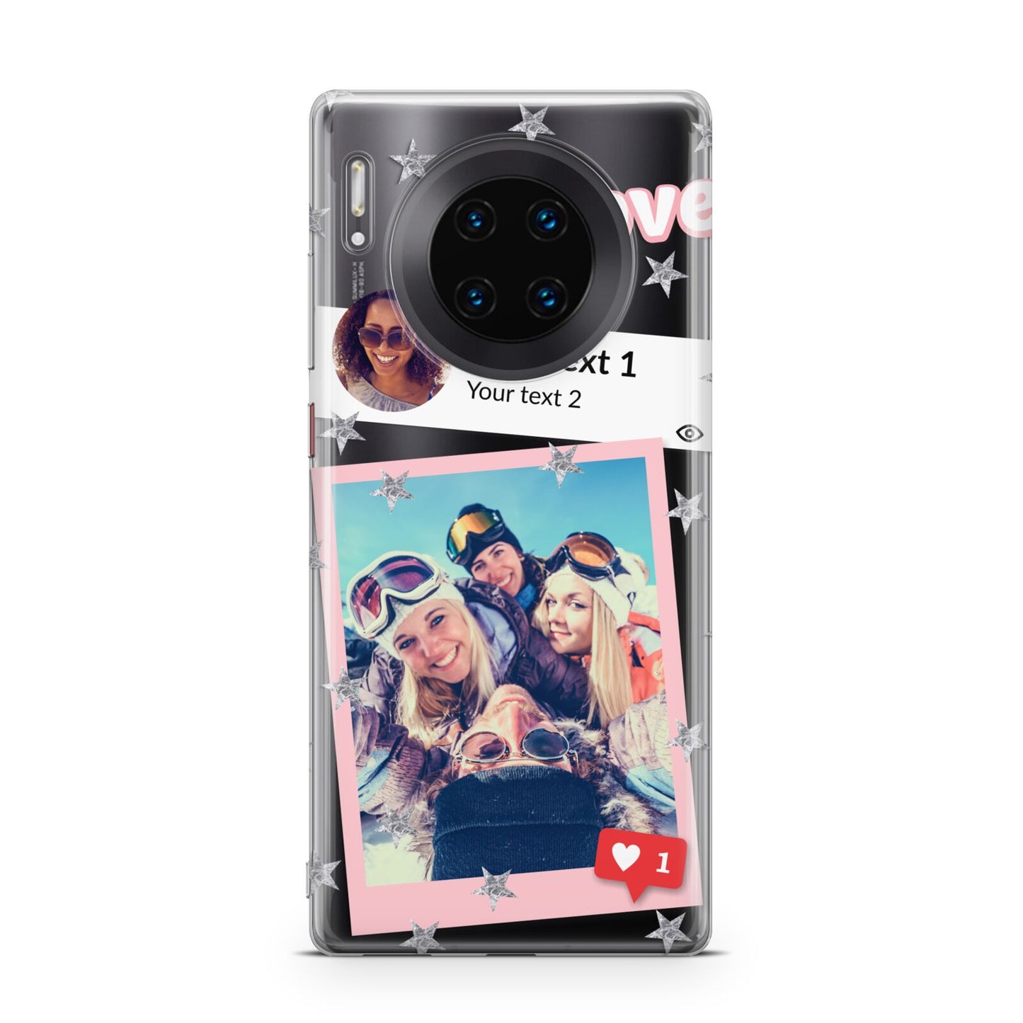 Starry Social Media Photo Montage Upload with Text Huawei Mate 30 Pro Phone Case