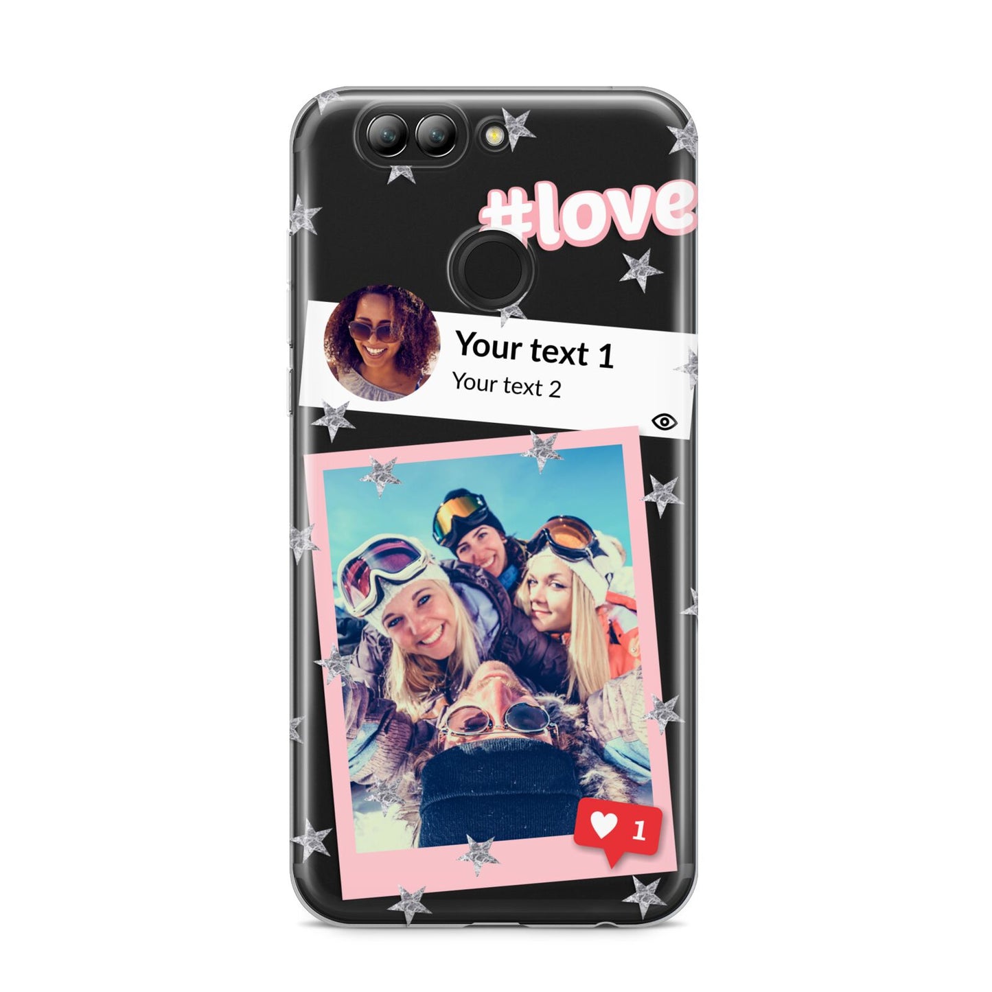 Starry Social Media Photo Montage Upload with Text Huawei Nova 2s Phone Case