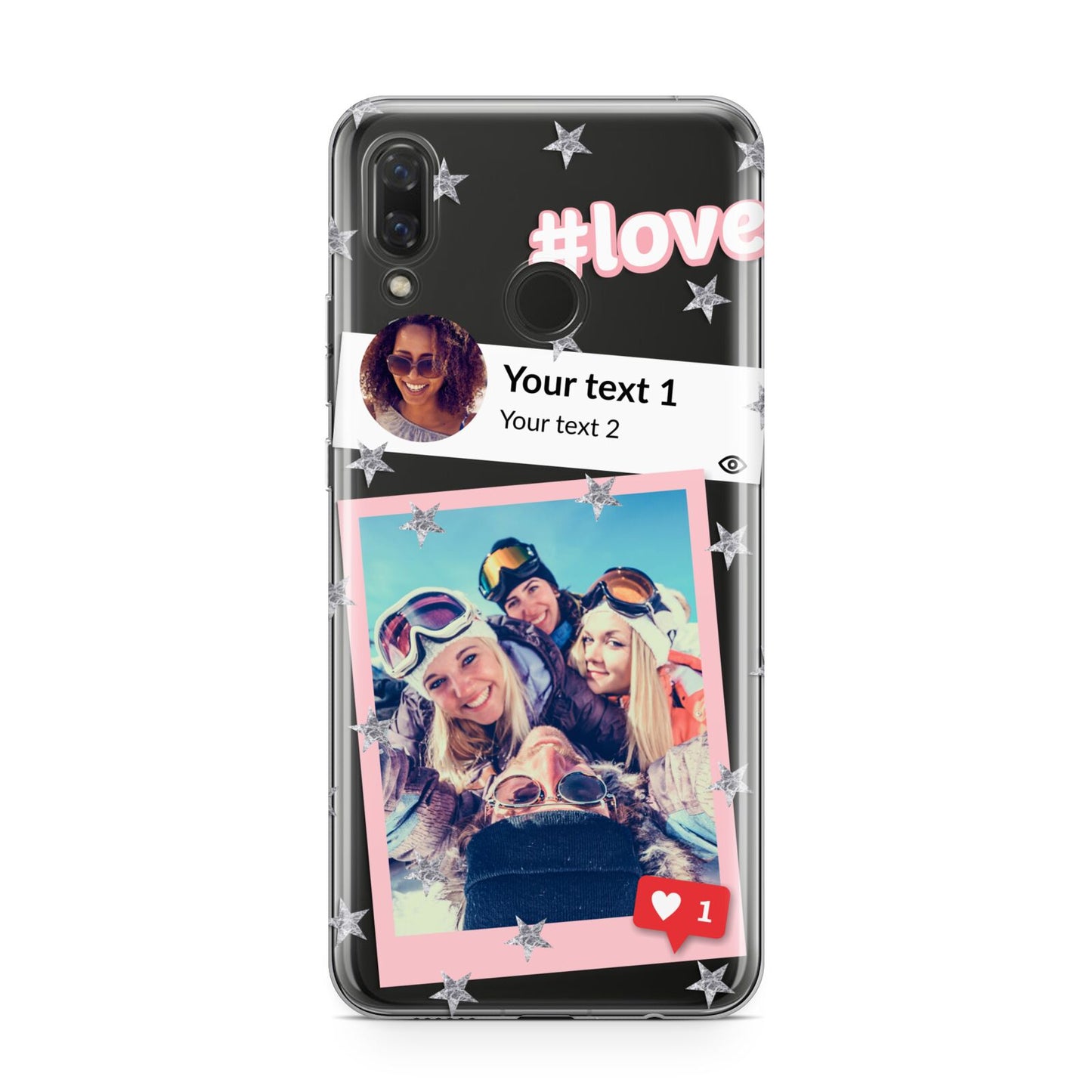 Starry Social Media Photo Montage Upload with Text Huawei Nova 3 Phone Case