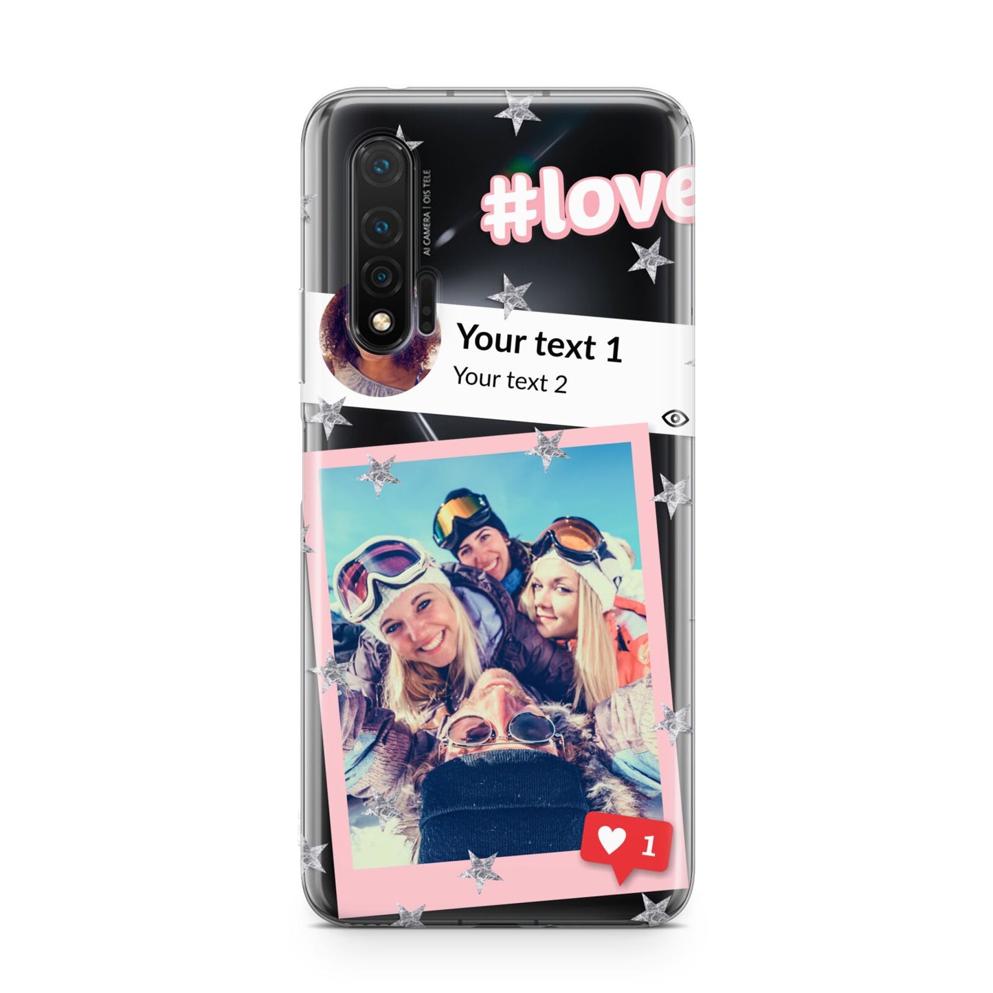 Starry Social Media Photo Montage Upload with Text Huawei Nova 6 Phone Case
