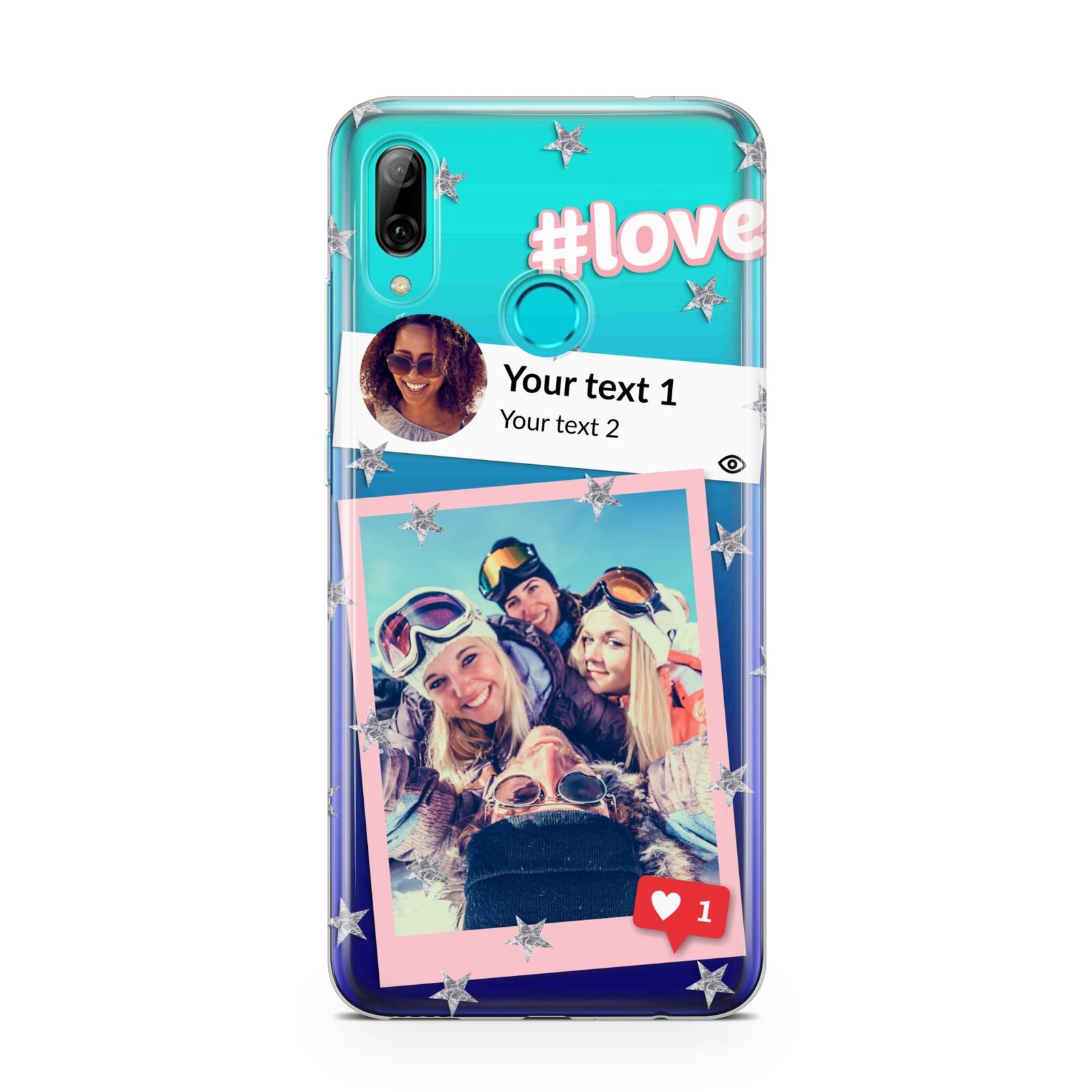 Starry Social Media Photo Montage Upload with Text Huawei P Smart 2019 Case