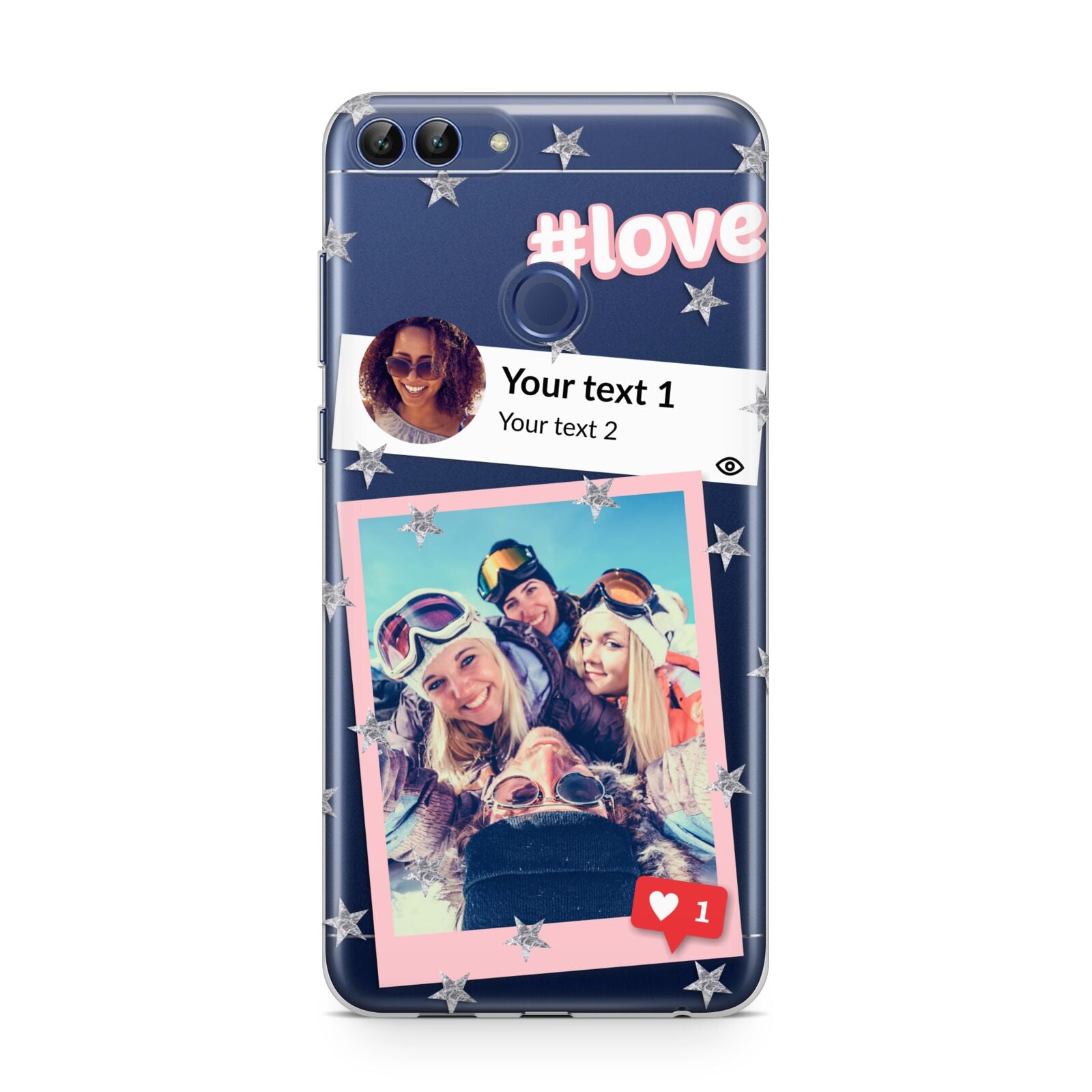 Starry Social Media Photo Montage Upload with Text Huawei P Smart Case