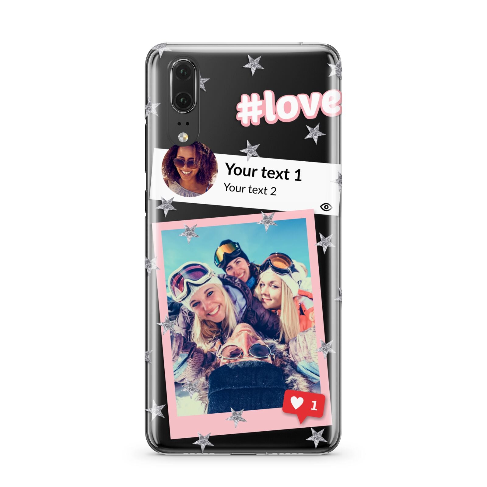 Starry Social Media Photo Montage Upload with Text Huawei P20 Phone Case