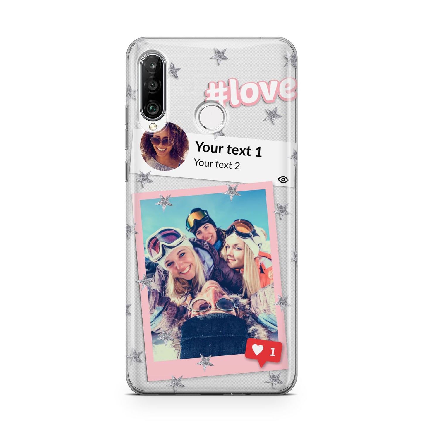 Starry Social Media Photo Montage Upload with Text Huawei P30 Lite Phone Case
