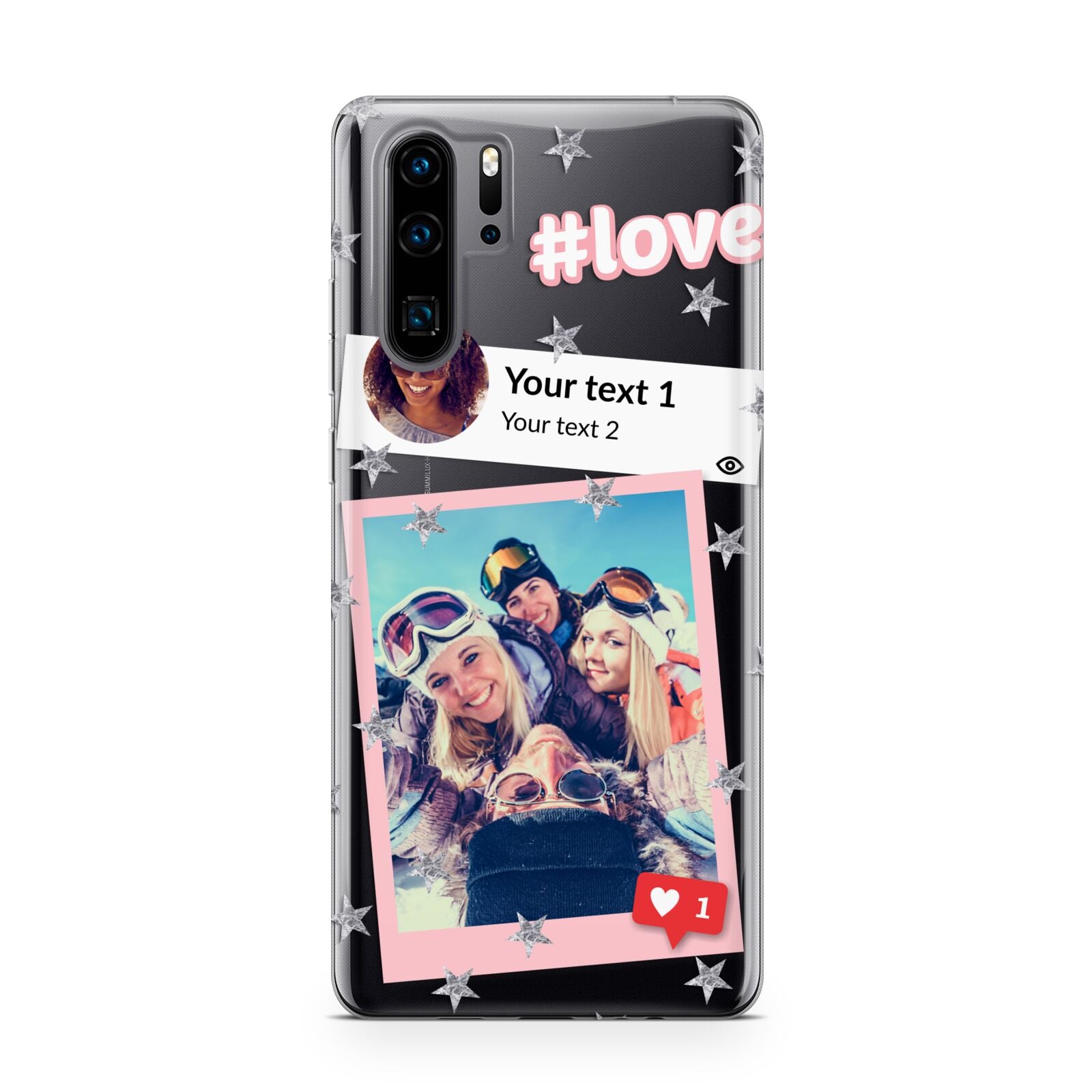 Starry Social Media Photo Montage Upload with Text Huawei P30 Pro Phone Case