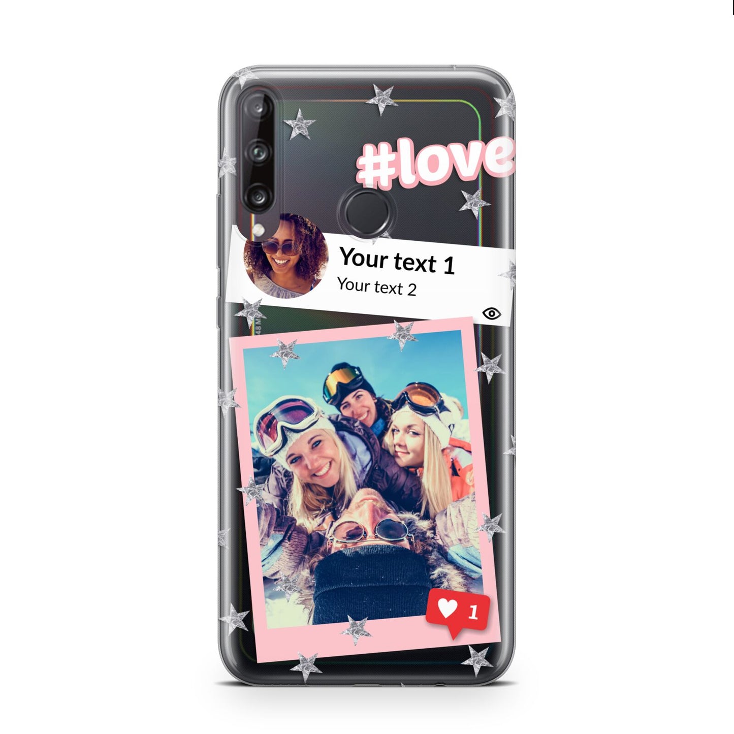 Starry Social Media Photo Montage Upload with Text Huawei P40 Lite E Phone Case