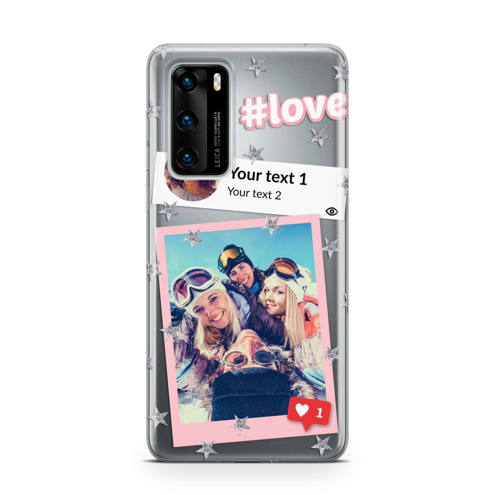 Starry Social Media Photo Montage Upload with Text Huawei P40 Phone Case