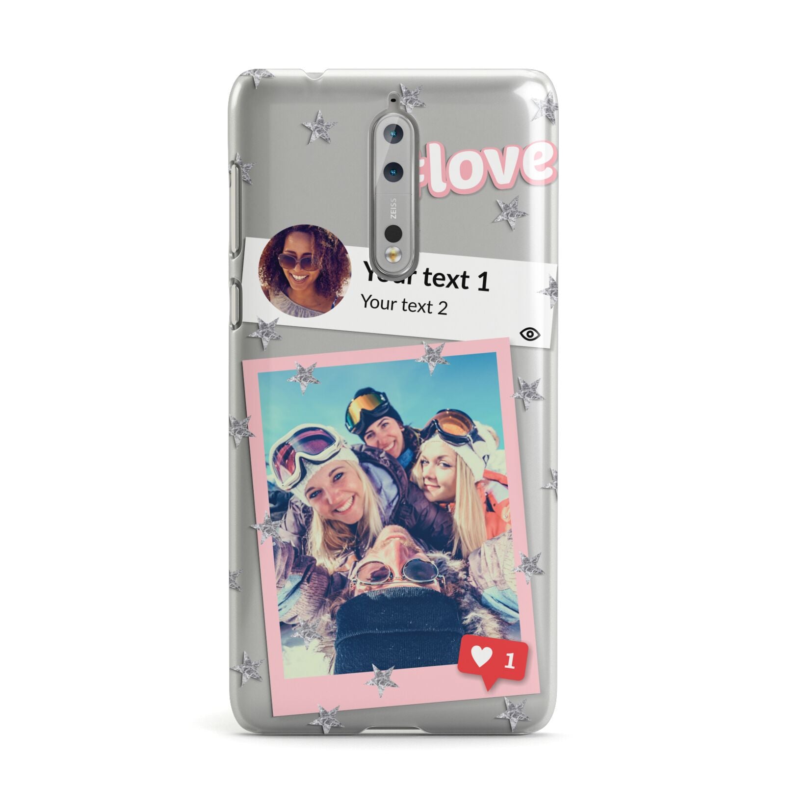 Starry Social Media Photo Montage Upload with Text Nokia Case