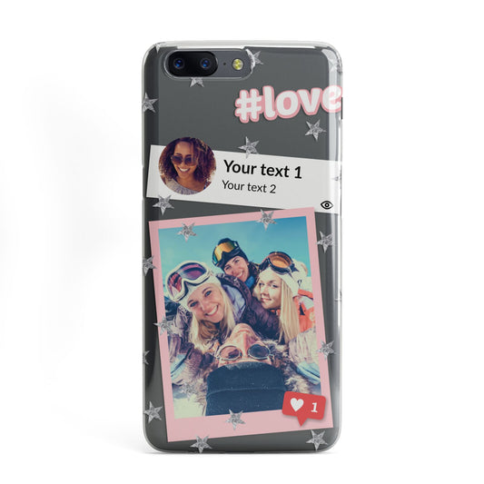 Starry Social Media Photo Montage Upload with Text OnePlus Case