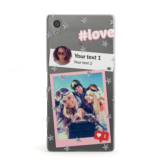 Starry Social Media Photo Montage Upload with Text Sony Xperia Case