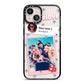 Starry Social Media Photo Montage Upload with Text iPhone 13 Black Impact Case on Silver phone