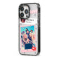 Starry Social Media Photo Montage Upload with Text iPhone 13 Pro Black Impact Case Side Angle on Silver phone
