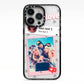 Starry Social Media Photo Montage Upload with Text iPhone 13 Pro Black Impact Case on Silver phone