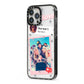 Starry Social Media Photo Montage Upload with Text iPhone 13 Pro Max Black Impact Case Side Angle on Silver phone