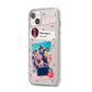 Starry Social Media Photo Montage Upload with Text iPhone 14 Plus Glitter Tough Case Starlight Angled Image