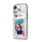 Starry Social Media Photo Montage Upload with Text iPhone 14 Pro Clear Tough Case Silver Angled Image