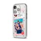 Starry Social Media Photo Montage Upload with Text iPhone 14 Pro Clear Tough Case Silver Angled Image