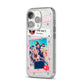 Starry Social Media Photo Montage Upload with Text iPhone 14 Pro Glitter Tough Case Silver Angled Image