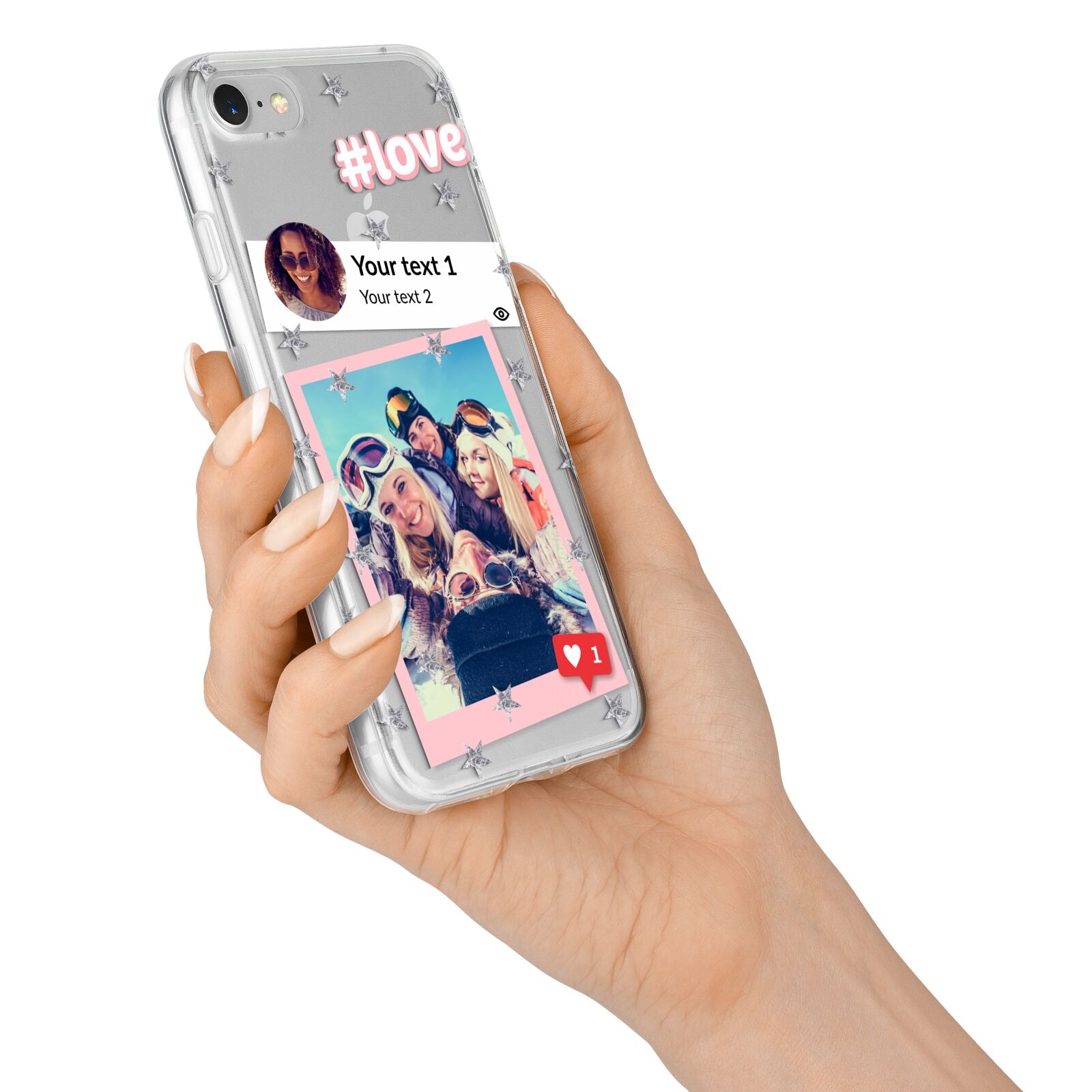 Starry Social Media Photo Montage Upload with Text iPhone 7 Bumper Case on Silver iPhone Alternative Image