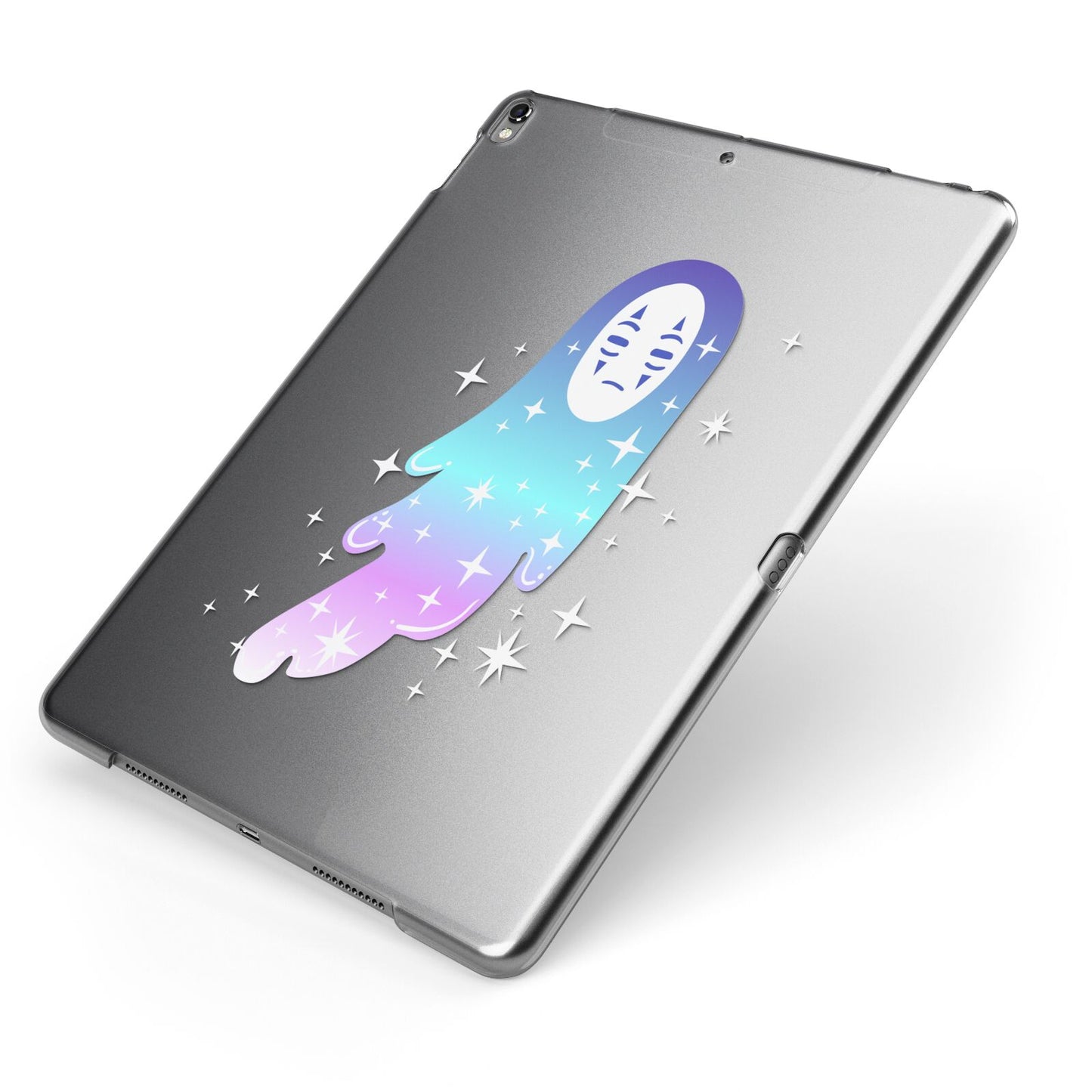 Starry Spectre Apple iPad Case on Grey iPad Side View