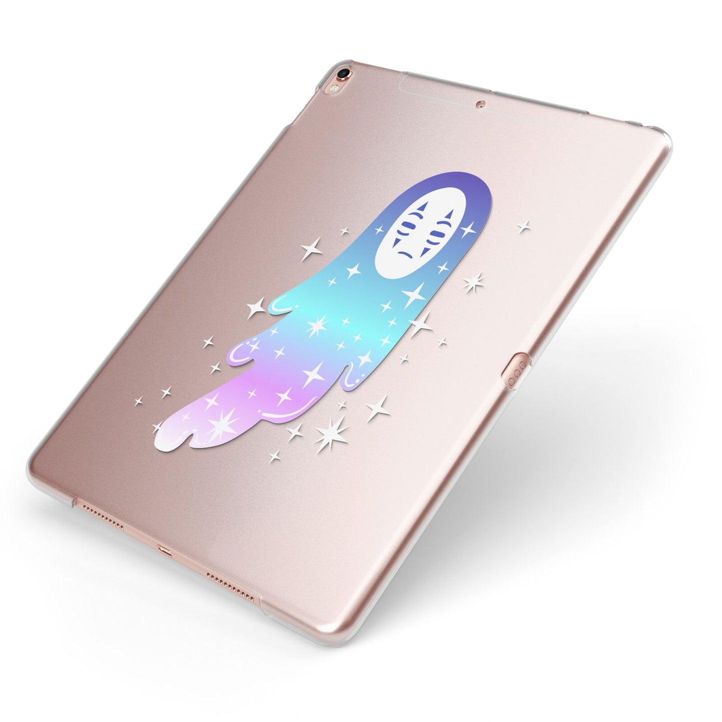 Starry Spectre Apple iPad Case on Rose Gold iPad Side View