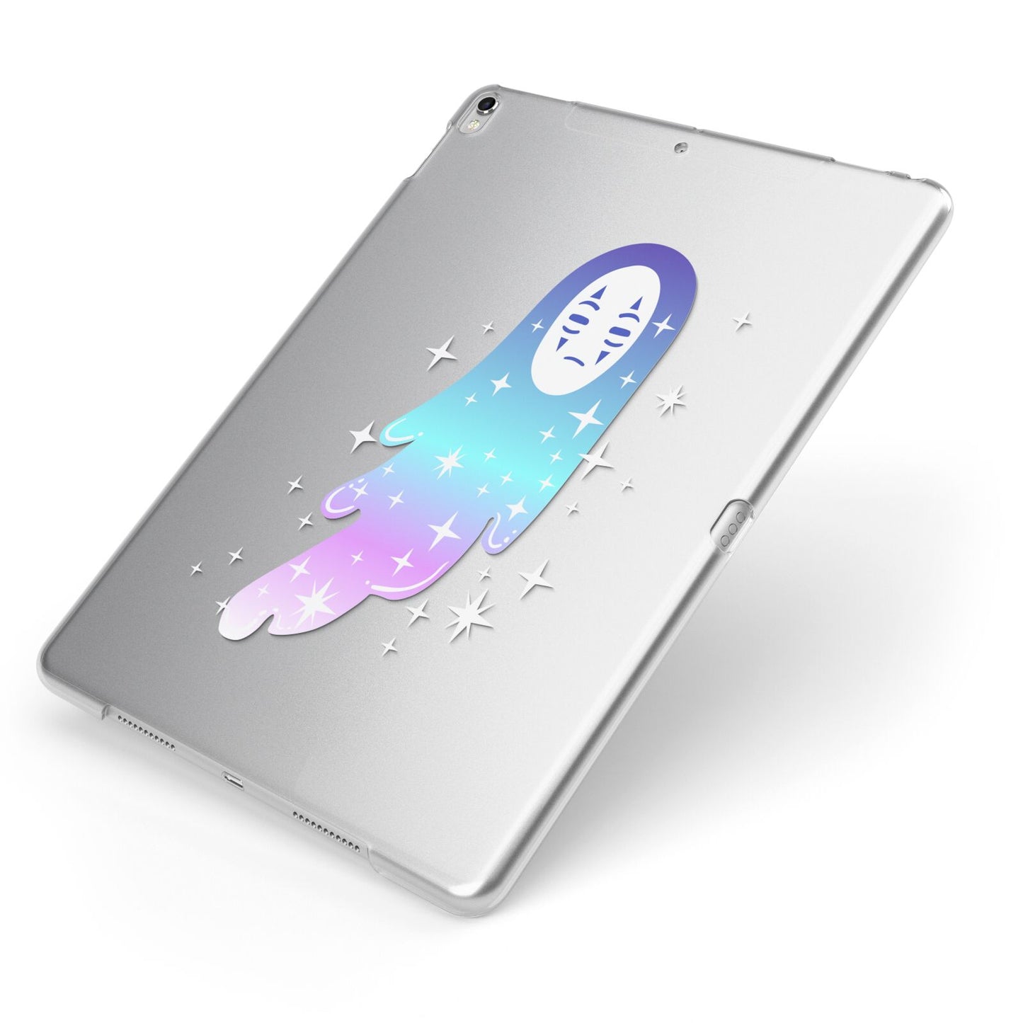Starry Spectre Apple iPad Case on Silver iPad Side View