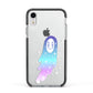 Starry Spectre Apple iPhone XR Impact Case Black Edge on Silver Phone