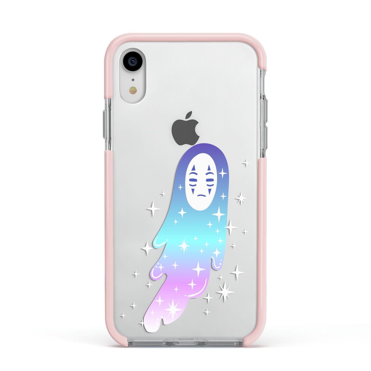 Starry Spectre Apple iPhone XR Impact Case Pink Edge on Silver Phone