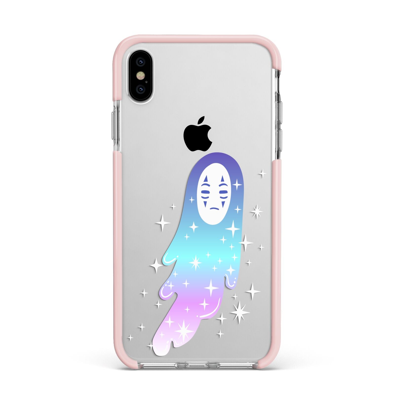 Starry Spectre Apple iPhone Xs Max Impact Case Pink Edge on Silver Phone