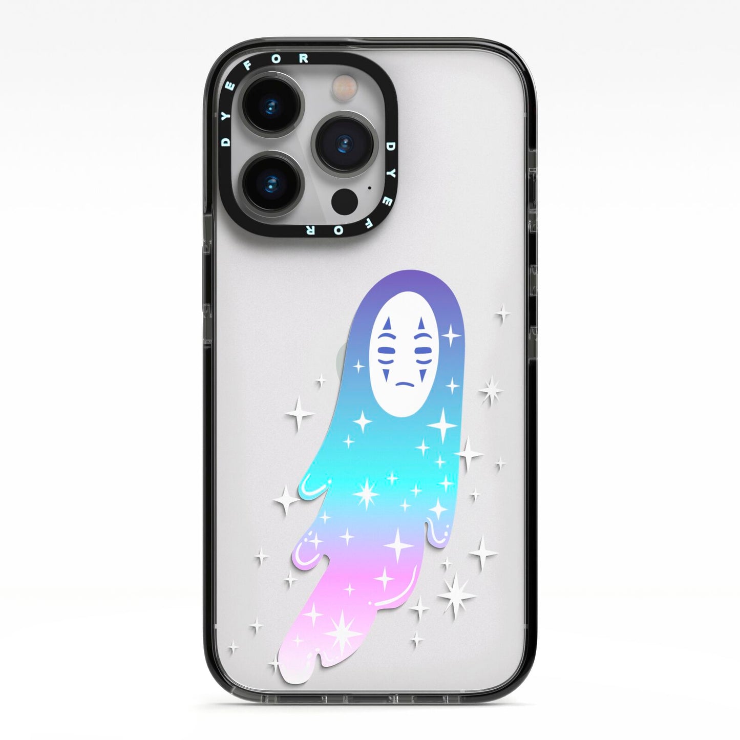 Starry Spectre iPhone 13 Pro Black Impact Case on Silver phone