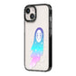 Starry Spectre iPhone 14 Black Impact Case Side Angle on Silver phone