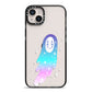 Starry Spectre iPhone 14 Plus Black Impact Case on Silver phone