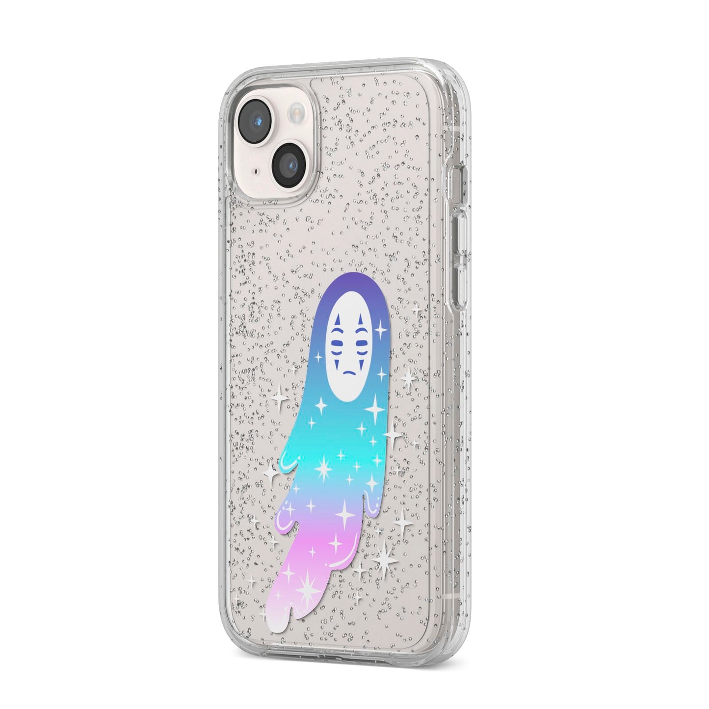 Starry Spectre iPhone 14 Plus Glitter Tough Case Starlight Angled Image