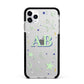 Stars and Moon Personalised Apple iPhone 11 Pro Max in Silver with Black Impact Case