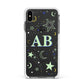 Stars and Moon Personalised Apple iPhone Xs Max Impact Case White Edge on Black Phone