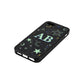 Stars and Moon Personalised Black Pebble Leather iPhone 5 Case Side Angle