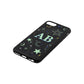 Stars and Moon Personalised Black Pebble Leather iPhone 8 Case Side Angle